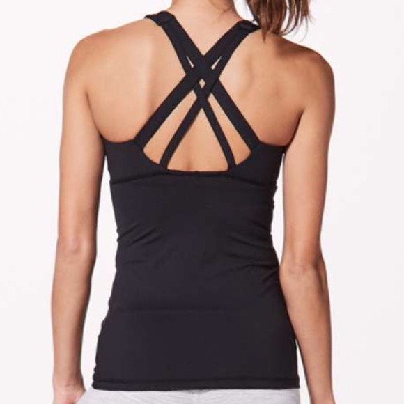 Lululemon Stash N Run Tank  Sz 6 Medium Support For B/C Cup Black - Picture 2 of 11